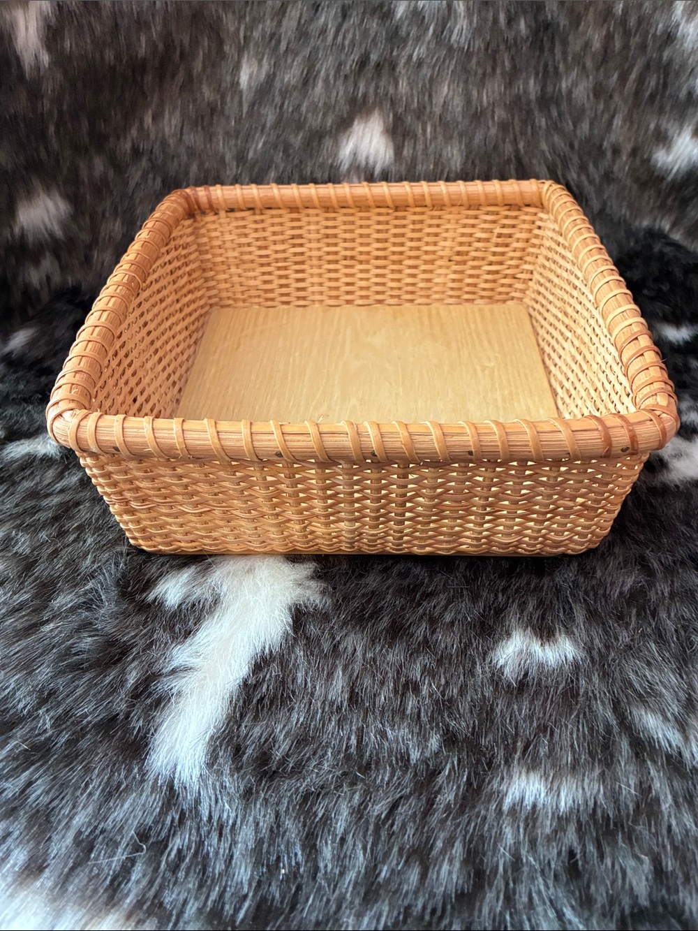 Woven Square Storage Basket - Natural Brown